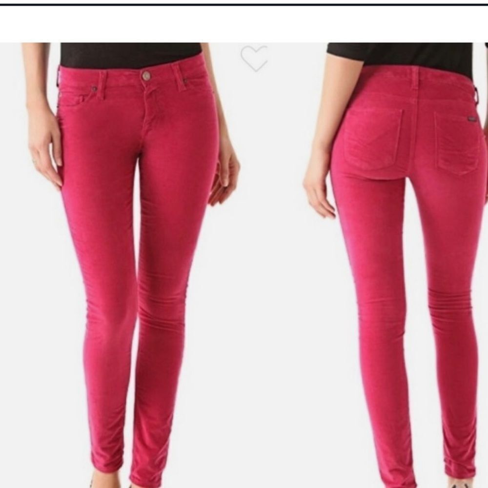Hudson Los Angeles Red Nico Super Skinny Jeans Size 30